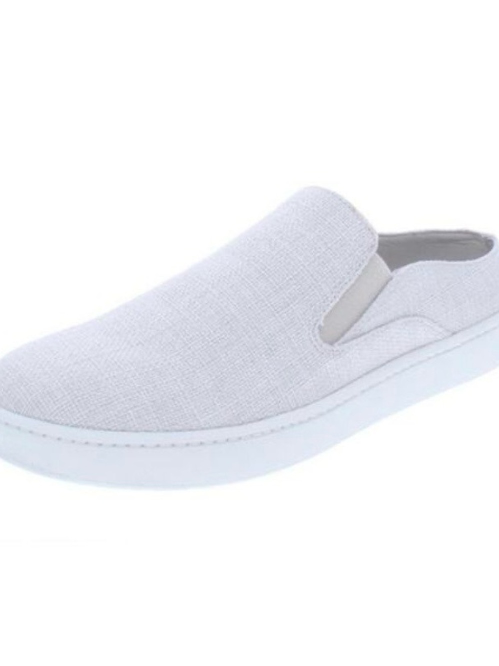 Vince White Slip-On Linen Loafers